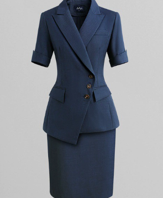 Women's Premium Suit Set — Ink Blue, Lightweight Summer Style