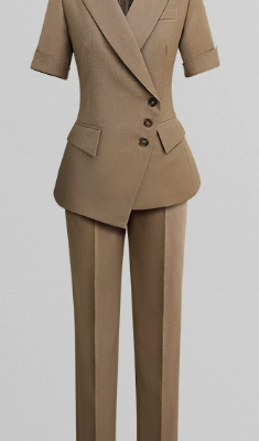 Women's Premium Khaki Suit Set — Lightweight Summer Edition