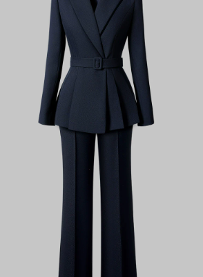 Navy blue women's formal suit set