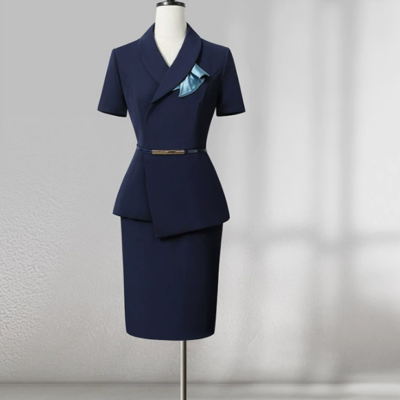 Women's professional summer suit set, thin and elegant short-sleeved