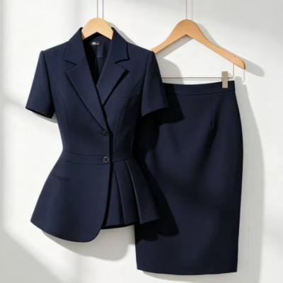 High-end lightweight short-sleeved women's professional suit set for summer