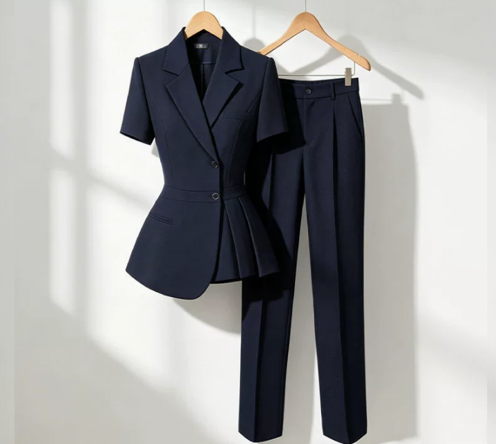 High-end lightweight short-sleeved women's professional suit set for summer - Image 2