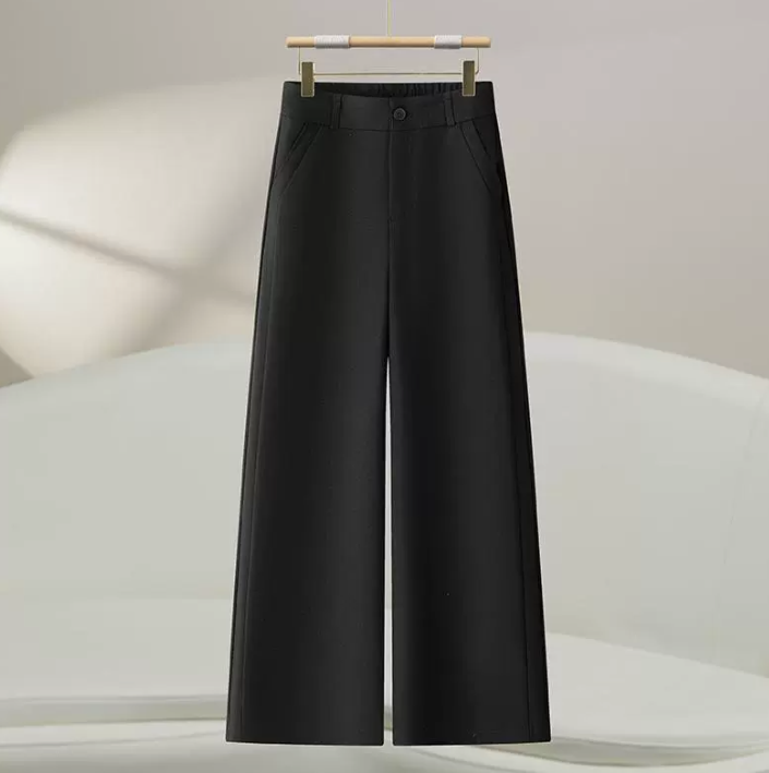 Women's Summer High-Waisted Wide-Leg Suit Trousers – Lightweight, Loose, Straight-Leg Style - Image 3