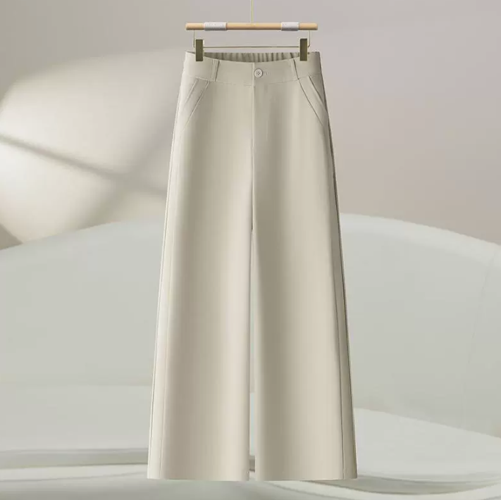 Women's Summer High-Waisted Wide-Leg Suit Trousers – Lightweight, Loose, Straight-Leg Style - Image 4