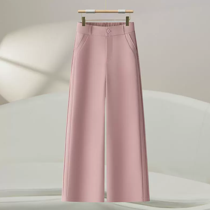Women's Summer High-Waisted Wide-Leg Suit Trousers – Lightweight, Loose, Straight-Leg Style - Image 2