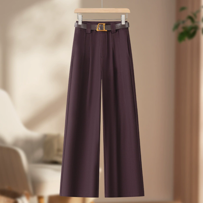 Premium Women's High-Waisted Wide-Leg Suit Trousers – New Summer Floor-Length Straight-Leg Style - Image 5