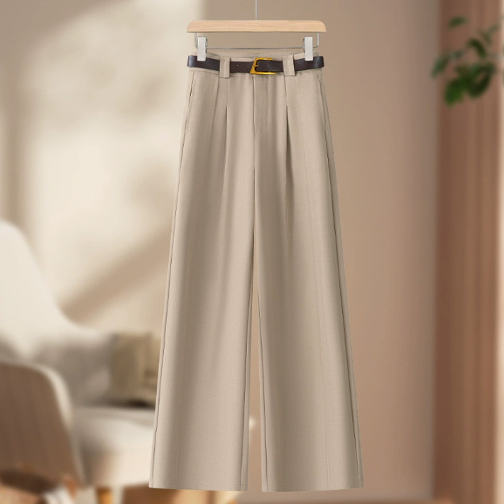 Premium Women's High-Waisted Wide-Leg Suit Trousers – New Summer Floor-Length Straight-Leg Style - Image 7