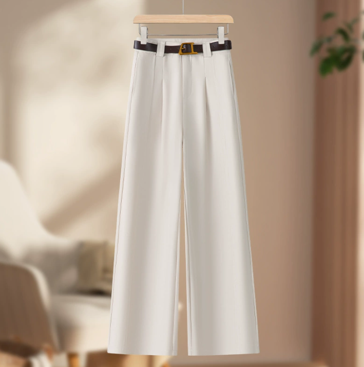 Premium Women's High-Waisted Wide-Leg Suit Trousers – New Summer Floor-Length Straight-Leg Style - Image 2