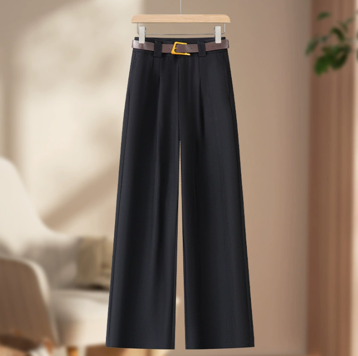 Premium Women's High-Waisted Wide-Leg Suit Trousers – New Summer Floor-Length Straight-Leg Style - Image 3