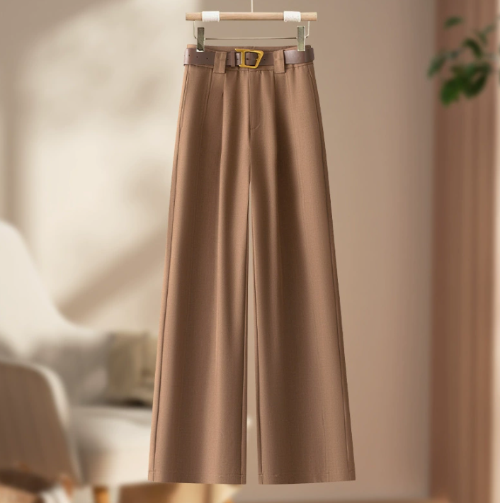 Premium Women's High-Waisted Wide-Leg Suit Trousers – New Summer Floor-Length Straight-Leg Style - Image 4