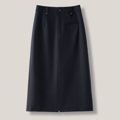 Women's Summer Suit-Style Midi Skirt – High-Waisted, Sophisticated Design
