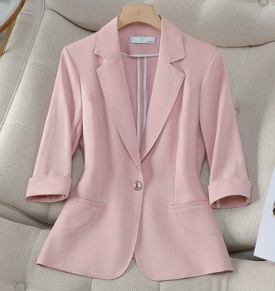 Women's 3/4 sleeve blazer, lightweight, new summer style, high-end look, short and elegant. - Image 3