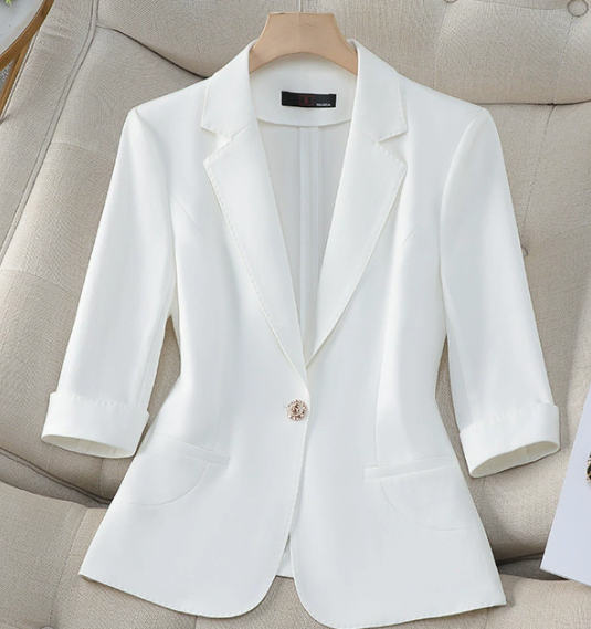 Women's 3/4 sleeve blazer, lightweight, new summer style, high-end look, short and elegant. - Image 2