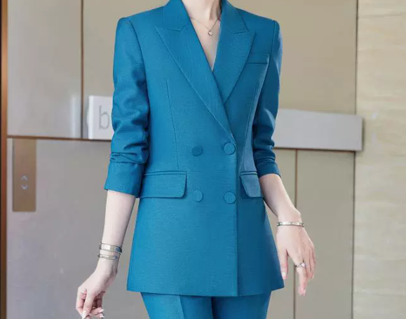 Women's Double-Breasted Blazer – Stylish, Sophisticated Formal & Professional Wear for Autumn/Winter