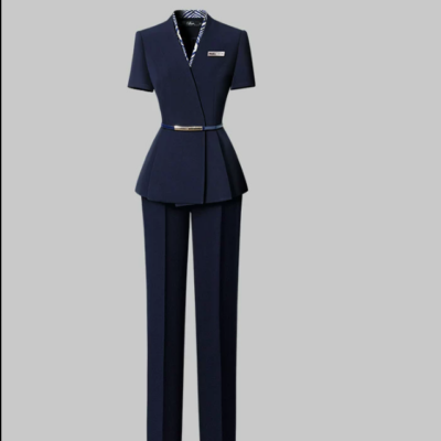 Women's Lightweight Short-Sleeve Professional Suit Set – Sophisticated Workwear