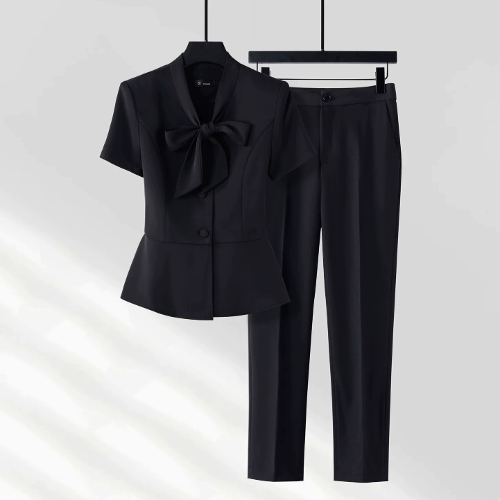 Women's Summer Short-Sleeve Suit Set – Sophisticated Workwear - Image 3