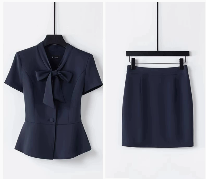 Women's Summer Short-Sleeve Suit Set – Sophisticated Workwear - Image 2